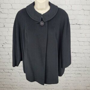 VTG Townley Black 100% Cashmere Shawl Collar Pockets Lined Jacket Size XL